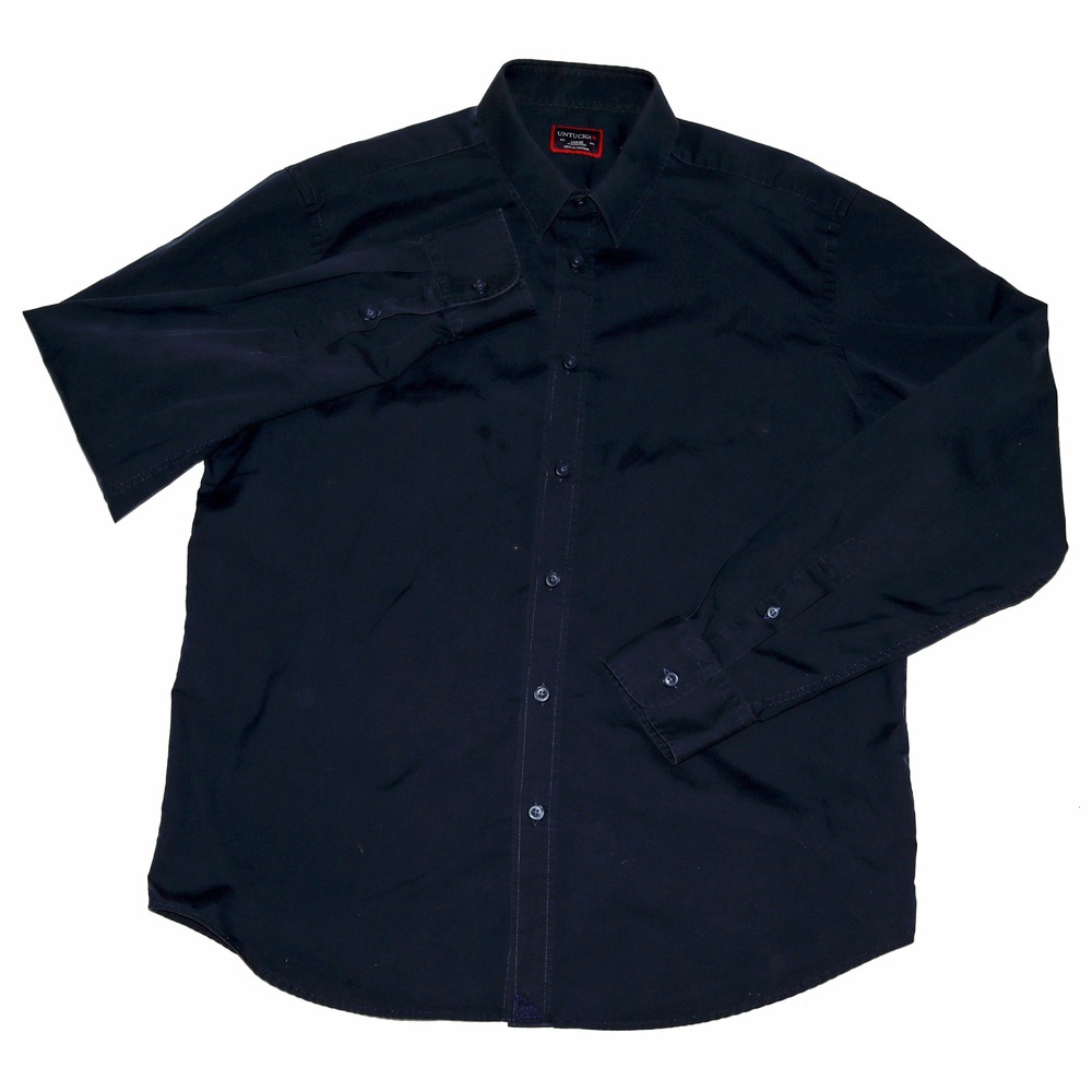 UNTUCKit Men's Long Sleeve Button Front Blue Shirt Size Medium